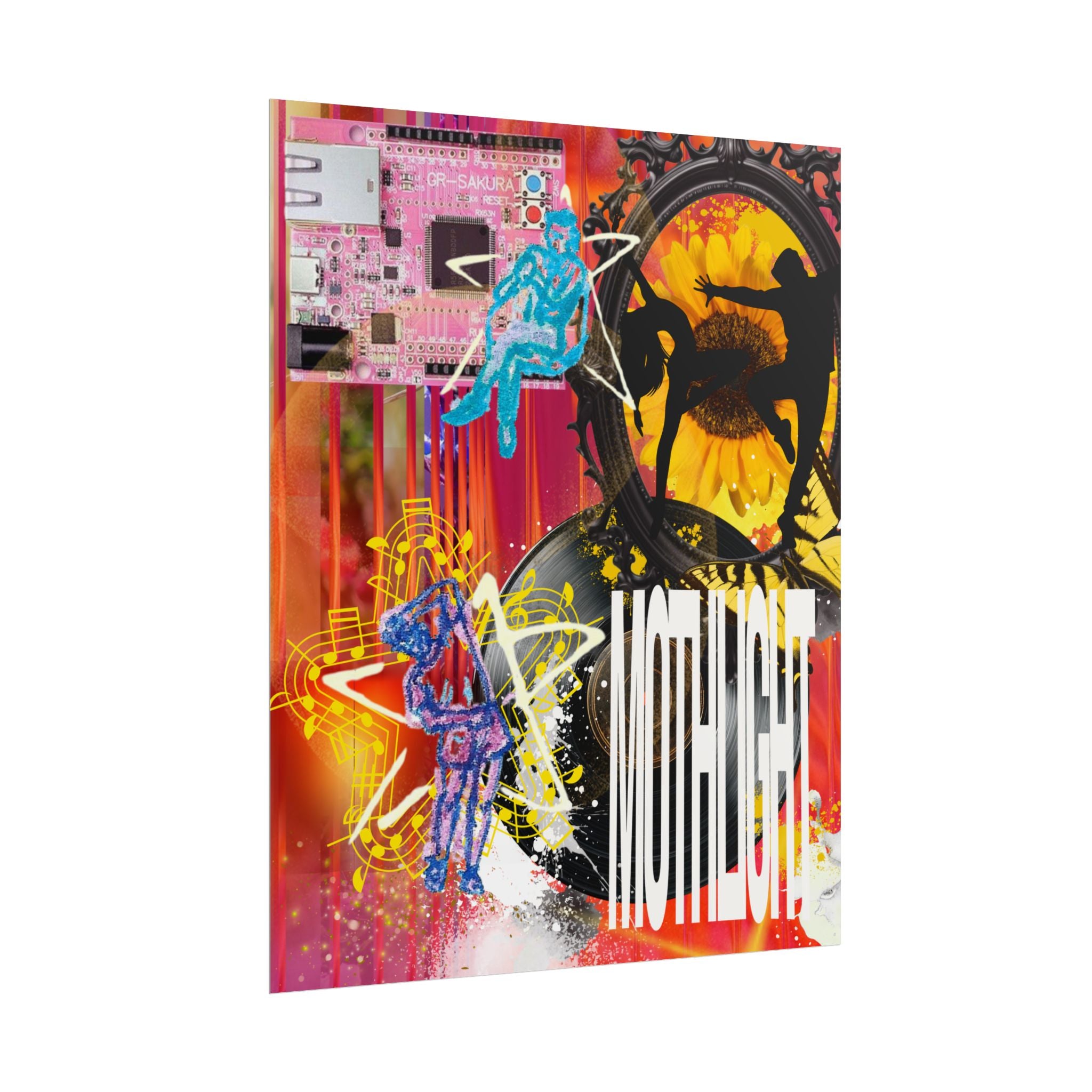 Abstract Pop Art Rolled Poster — 'Mothlight' Collage Wall Art