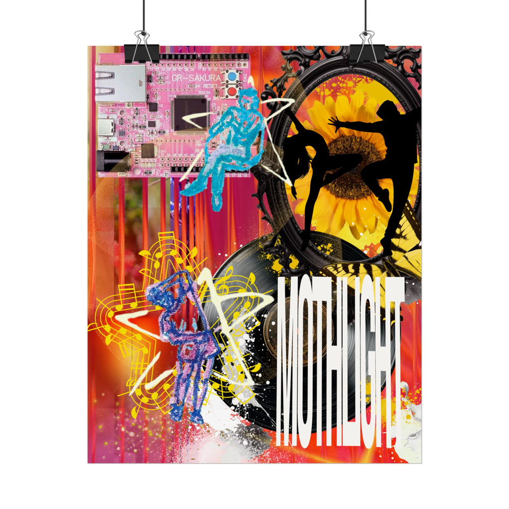 Abstract Pop Art Rolled Poster — 'Mothlight' Collage Wall Art