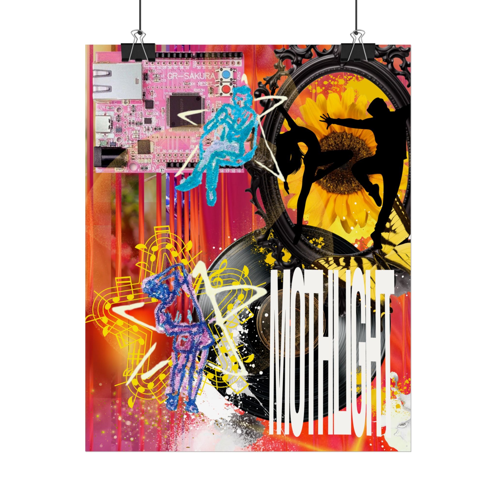 Abstract Pop Art Rolled Poster — 'Mothlight' Collage Wall Art