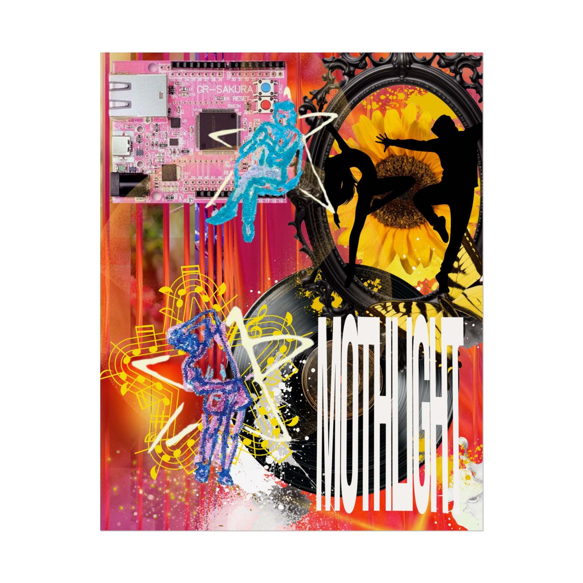 Abstract Pop Art Rolled Poster — 'Mothlight' Collage Wall Art