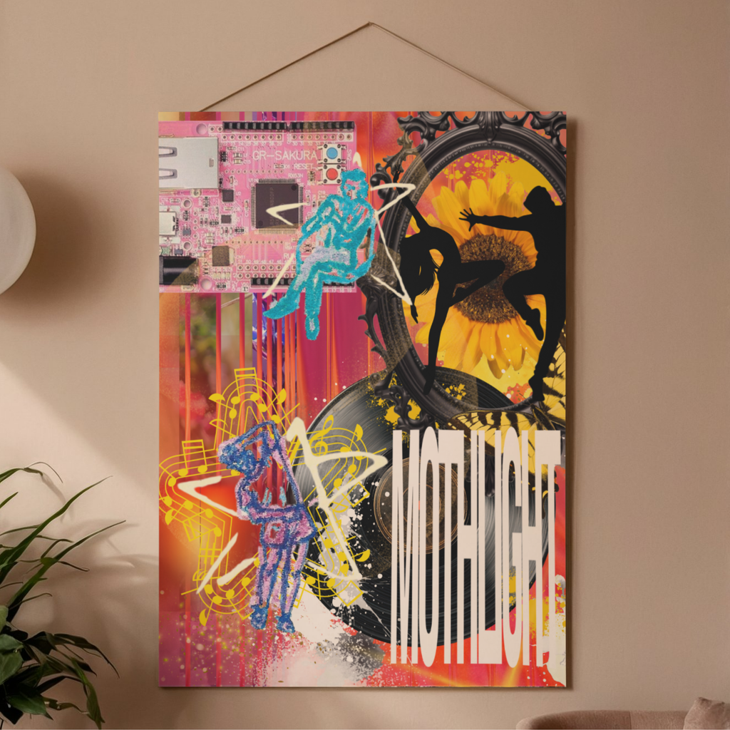 Abstract Pop Art Rolled Poster — 'Mothlight' Collage Wall Art
