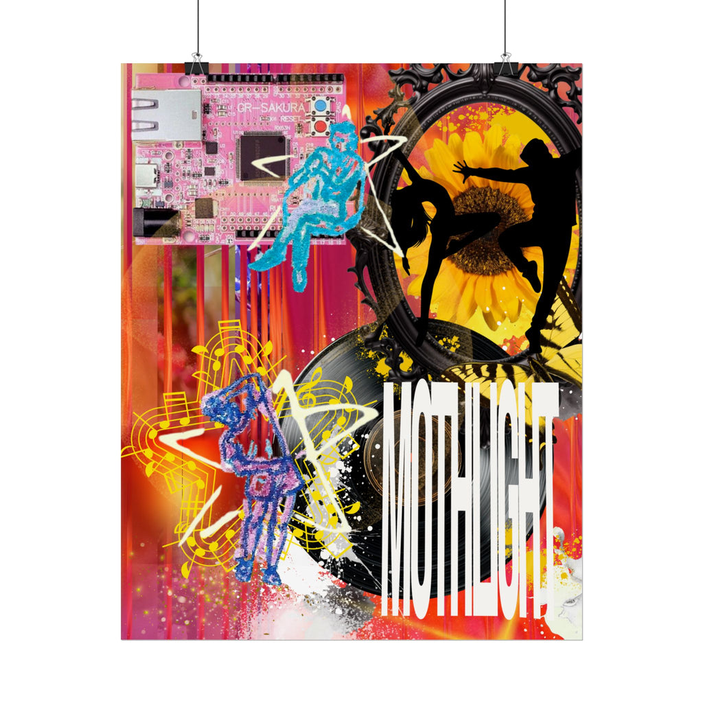 Abstract Pop Art Rolled Poster — 'Mothlight' Collage Wall Art