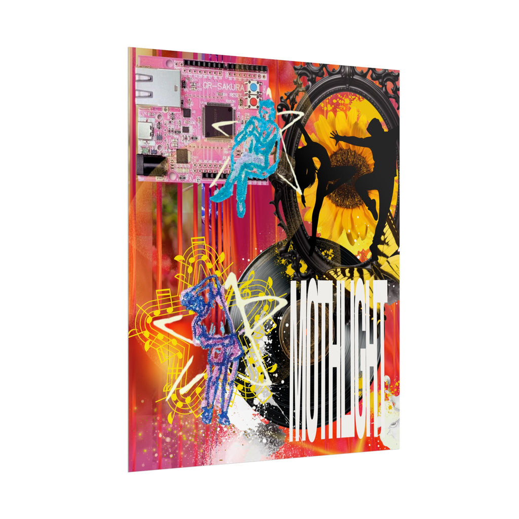 Abstract Pop Art Rolled Poster — 'Mothlight' Collage Wall Art